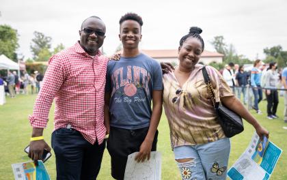 Family Smiling during Welcome Weekend